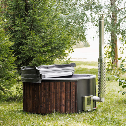 Premium 4-Person Fully-Assembled ThermoWood® Wood-Fired Hot Tub [MWT4] (SAK14528)