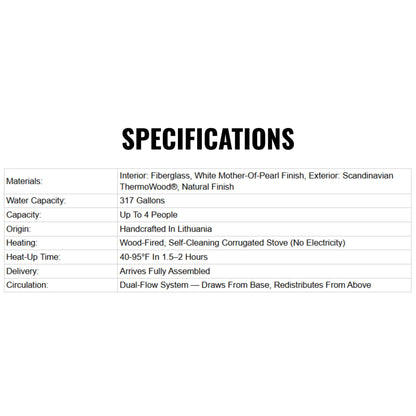 Premium 4-Person Fully-Assembled ThermoWood® Wood-Fired Hot Tub [MWT4] (SAK14528)