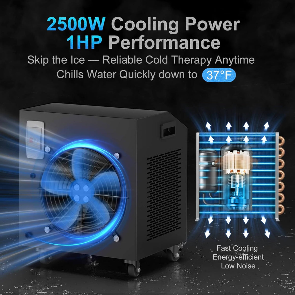 Premium XL 120 Gal Cold Plunge Tub Kit With 1HP Chiller, Filter, And Pump (SAK92632)