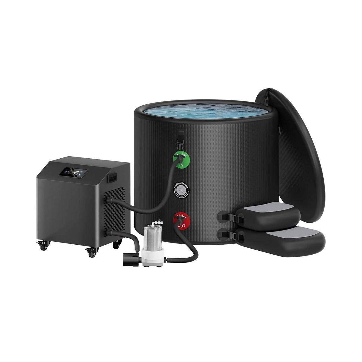 Premium XL 120 Gal Cold Plunge Tub Kit With 1HP Chiller, Filter, And Pump (SAK92632)
